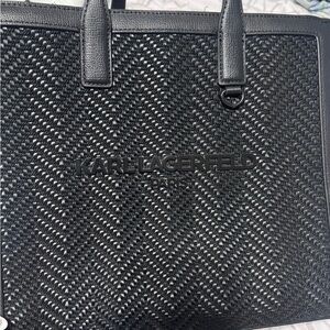 Karl Lagerfeld Black Textured Handbag